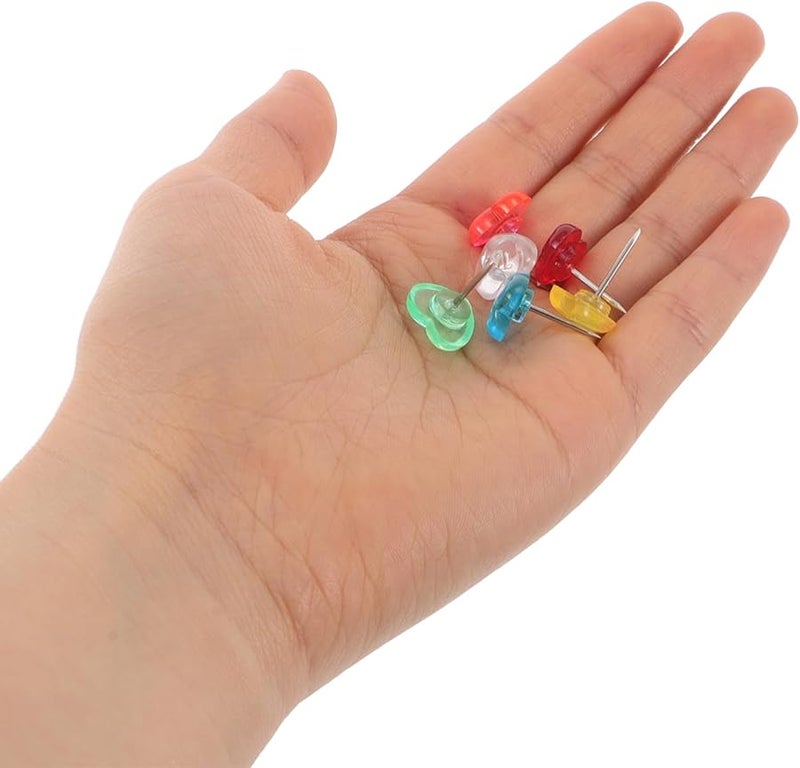 100pcs Pink Red Heart Push Pins for Bulletin Boards Office School DIY Decorative - Image 4